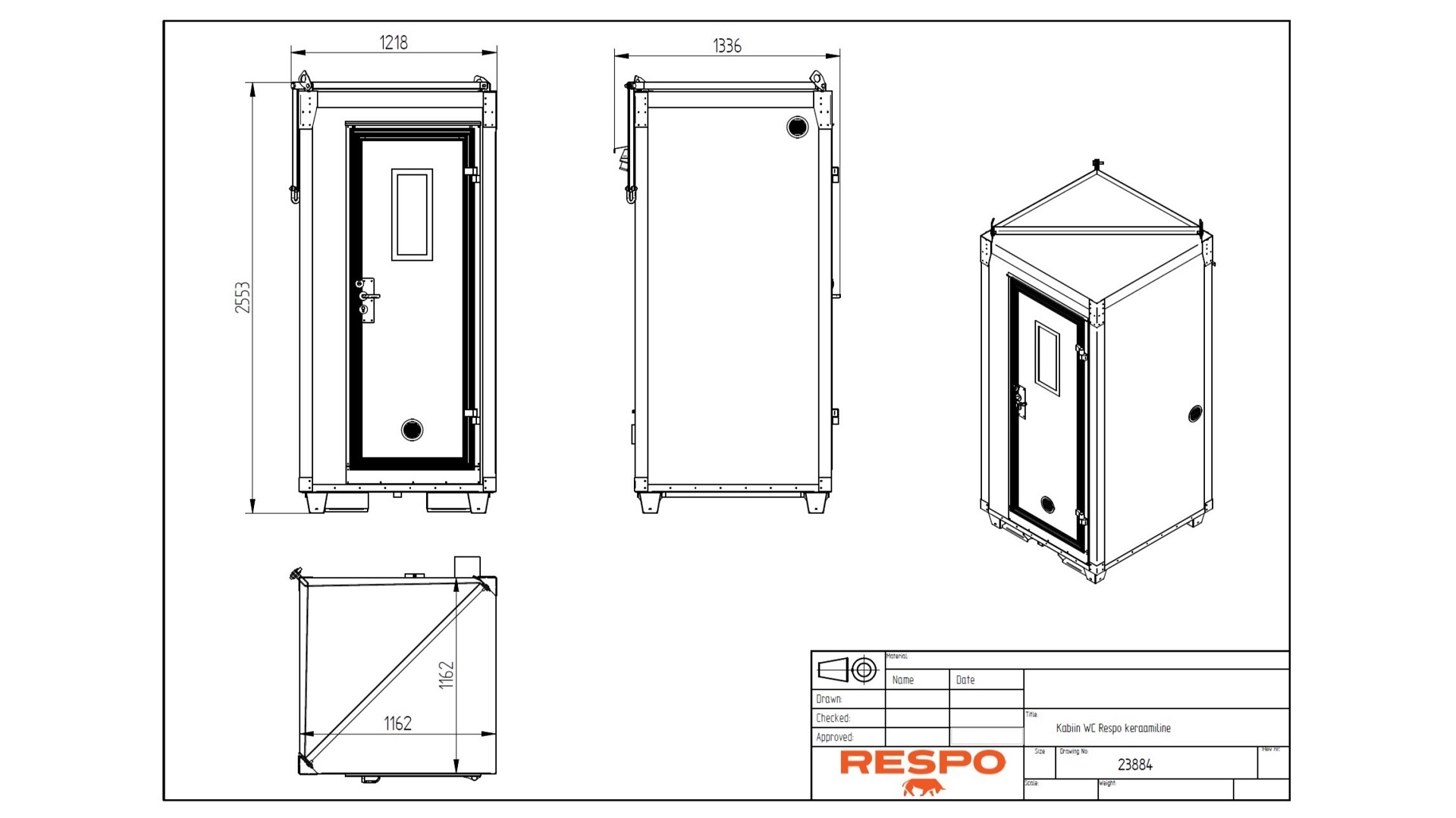 Портативний туалет із кераміки